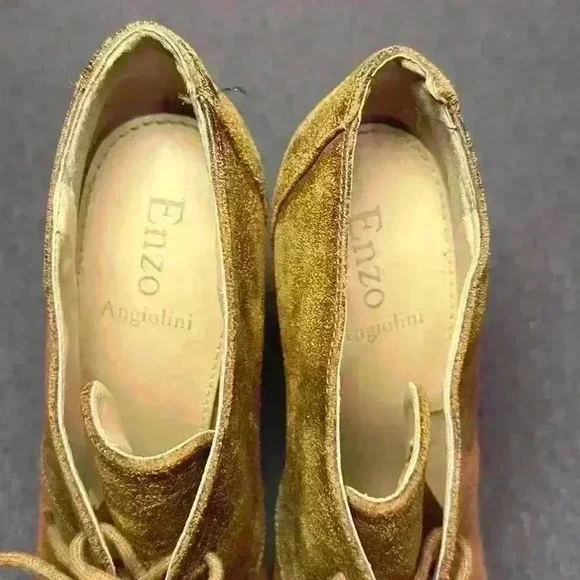 Enzo Angoliolini Leather Wedge High Heel Eaflory Rubber Ankle Boot Wmns Size 9 - Picture 9 of 12